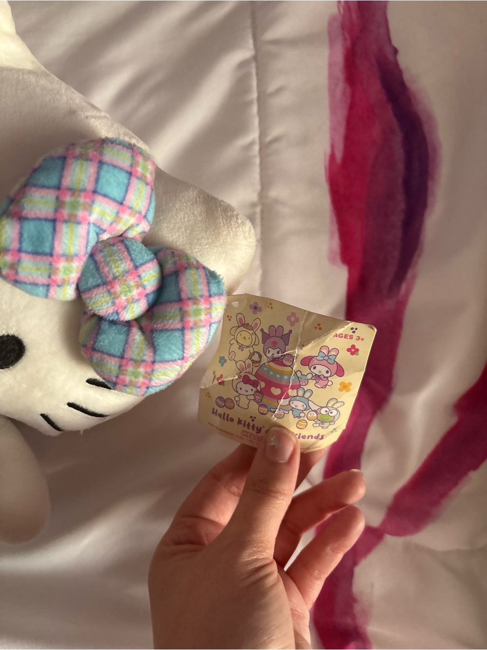 Sanrio Hello Kitty 8" Easter Plush - Pastel Plaid Dress & Flower NWT - Picture 4 of 9